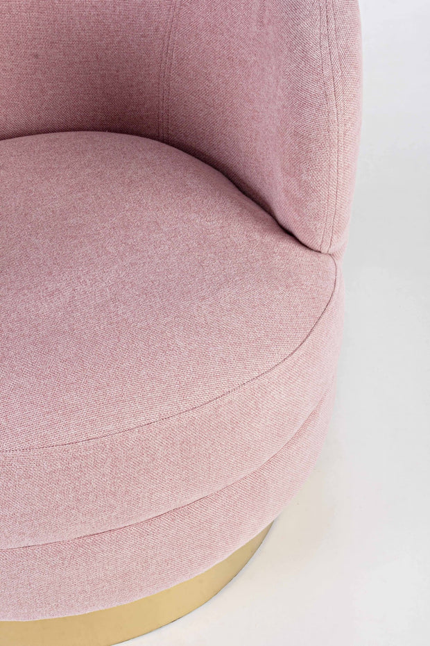 Bizzotto Poltrona girevole in tessuto Gisella Rosa