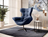 Poltrona girevole in tessuto Yogalo Blu