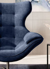 Poltrona girevole in tessuto Yogalo Blu (2)