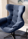 Poltrona girevole in tessuto Yogalo Blu (4)