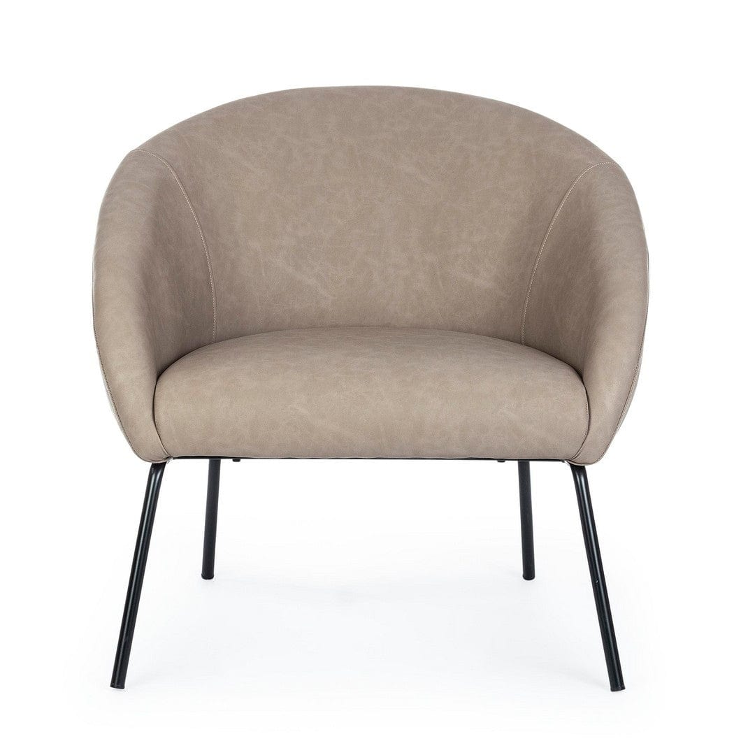 Bizzotto Poltrona in ecopelle Aiko Cappuccino