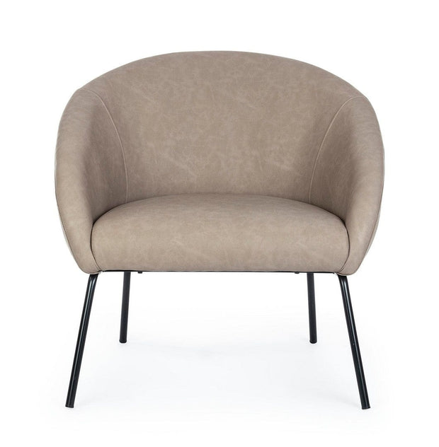 Bizzotto Poltrona in ecopelle Aiko Cappuccino