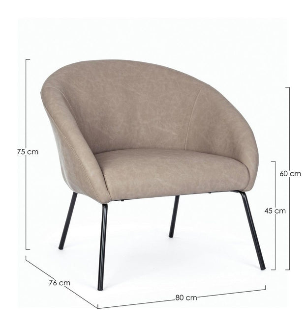 Bizzotto Poltrona in ecopelle Aiko Cappuccino