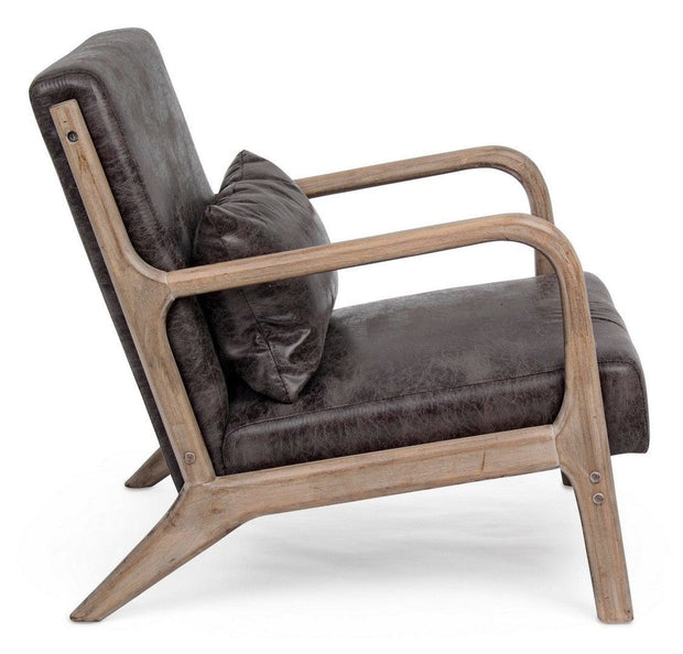 Bizzotto Poltrona in ecopelle Ancilla Marrone
