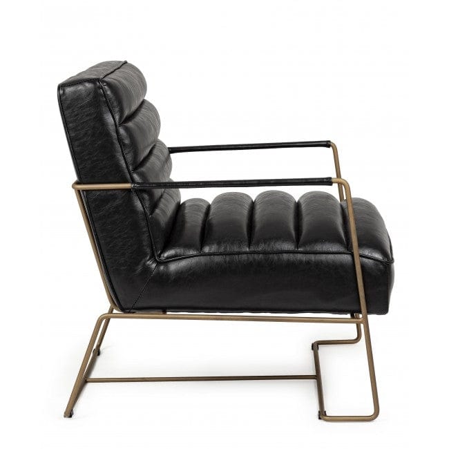 Bizzotto Poltrona in ecopelle Brianna Nero