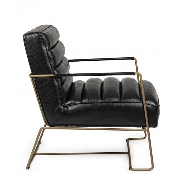 Bizzotto Poltrona in ecopelle Brianna Nero
