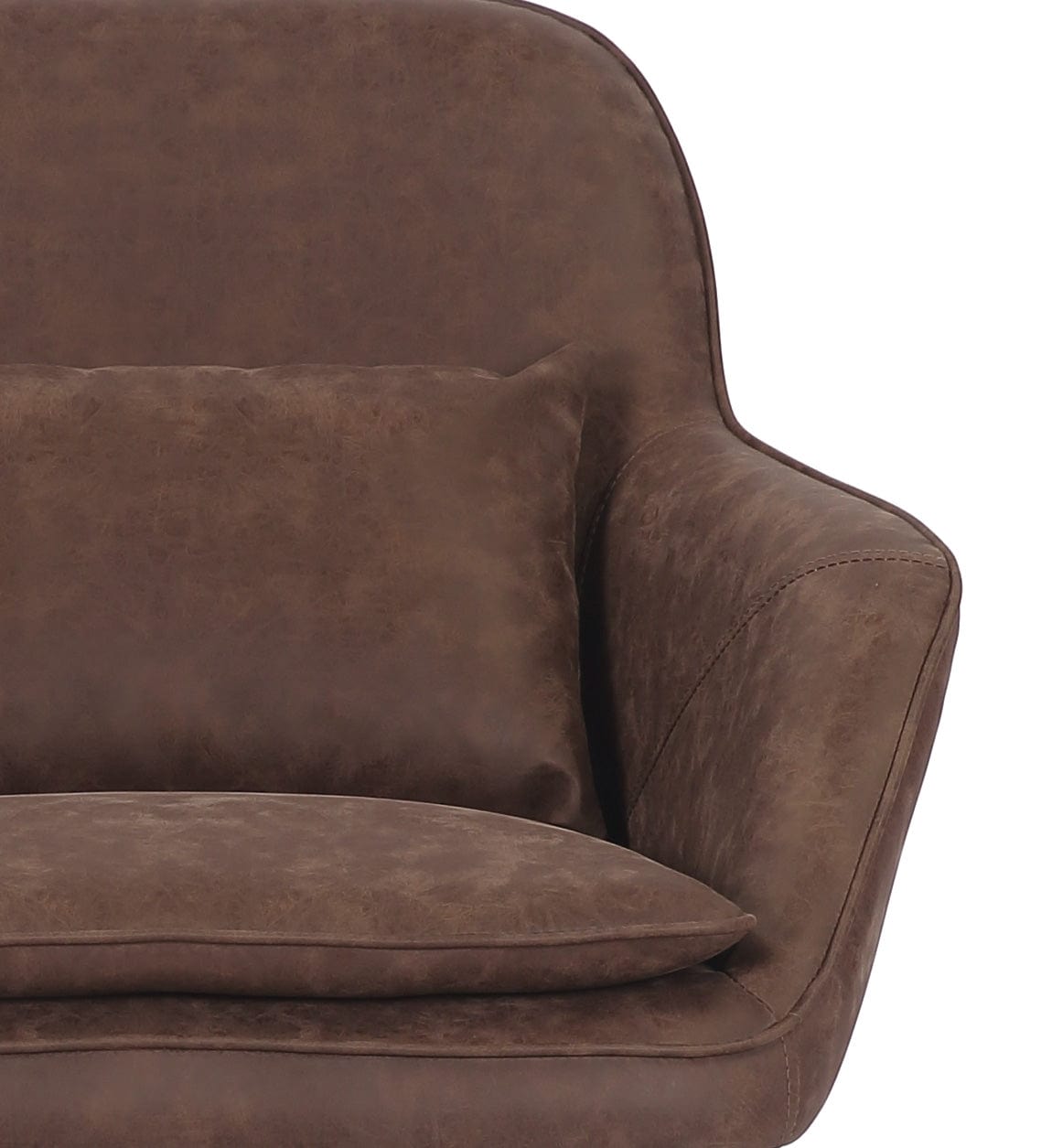 Poltrona in ecopelle Detroit Marrone (6)