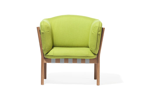 Ton Poltrona in rovere, rivestita in tessuto Dowel Green, l45xl52xh85 cm
