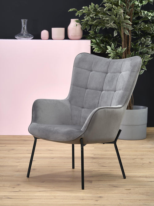 Halmar Poltrona in tessuto Castiel Grigio