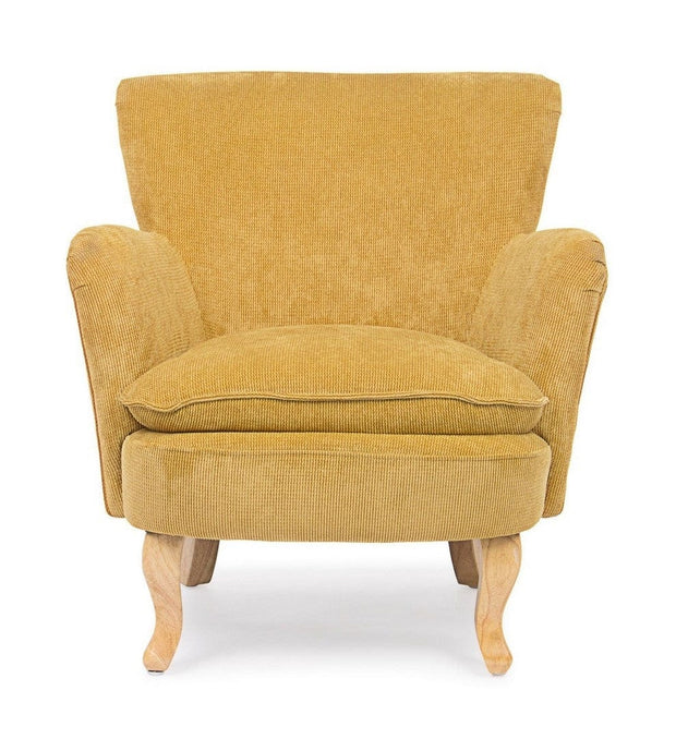 Bizzotto Poltrona in tessuto Chenille Giallo