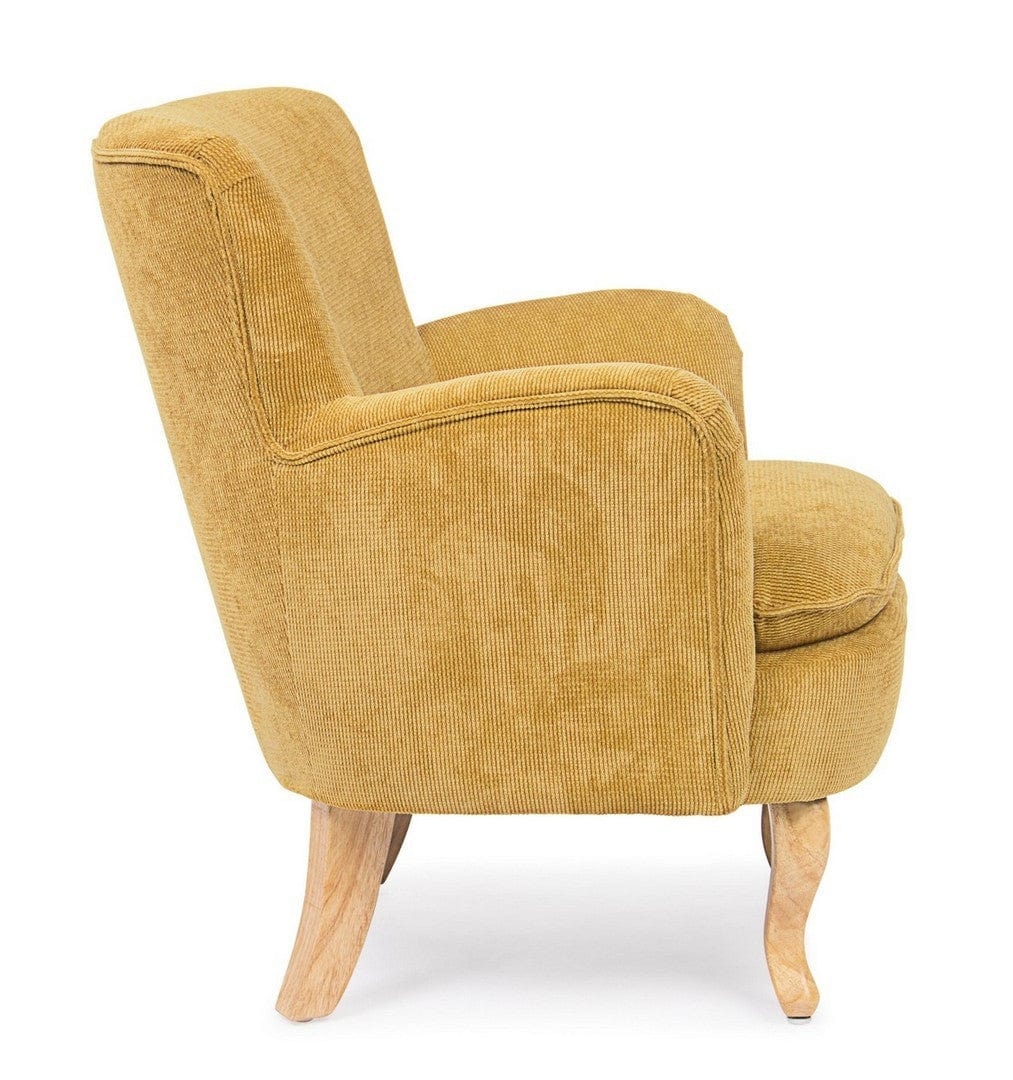 Bizzotto Poltrona in tessuto Chenille Giallo