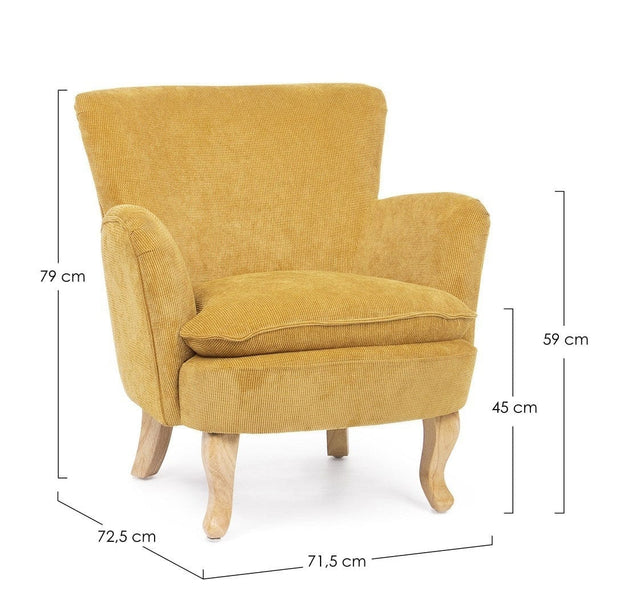 Bizzotto Poltrona in tessuto Chenille Giallo