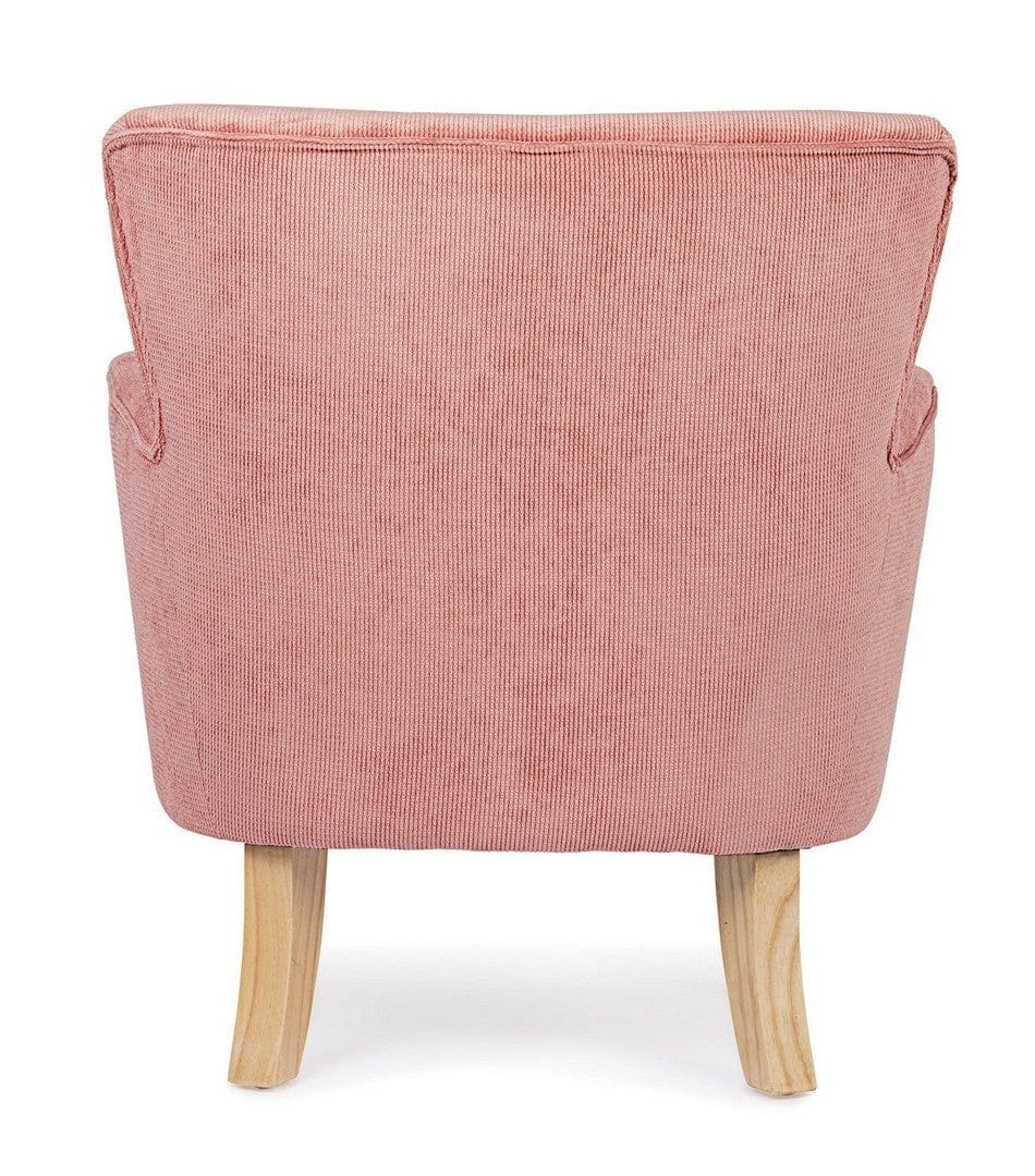Bizzotto Poltrona in tessuto Chenille Rosa