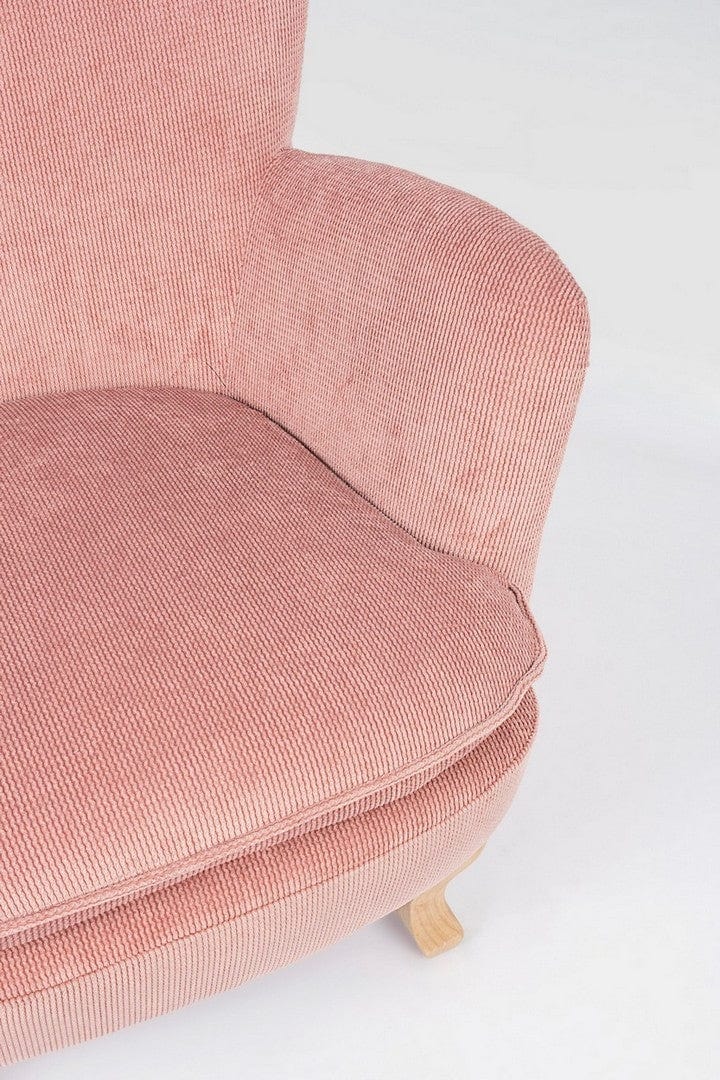Bizzotto Poltrona in tessuto Chenille Rosa