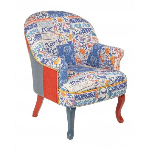 Bizzotto Poltrona in tessuto Eracle Patchwork Multicolore