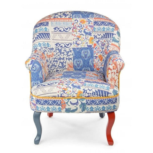 Bizzotto Poltrona in tessuto Eracle Patchwork Multicolore