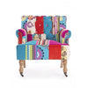 Bizzotto Poltrona in tessuto Faustin Patchwork Multicolore