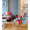 Bizzotto Poltrona in tessuto Faustin Patchwork Multicolore
