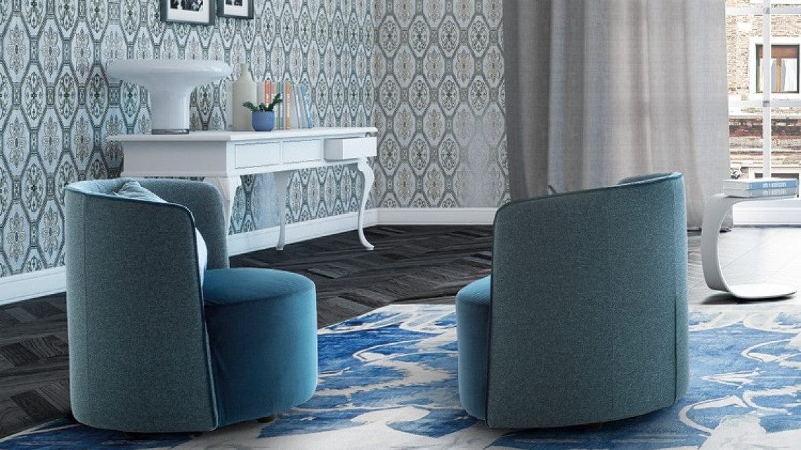 Poltrona in tessuto Isa Blu (1)