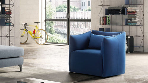 Poltrona in tessuto Kuba Blu
