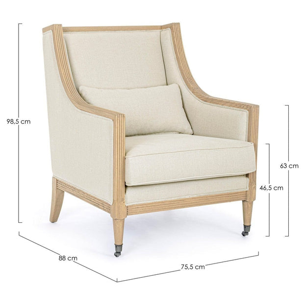 Bizzotto Poltrona in tessuto Marlin Beige