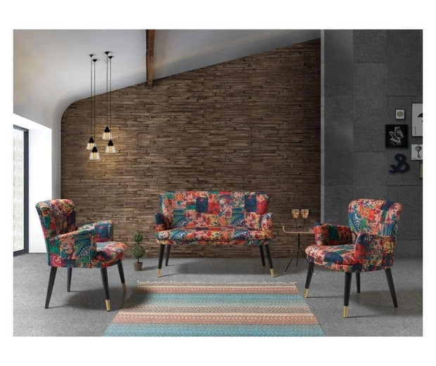 Poltrona in tessuto Patchwork Multicolore (1)