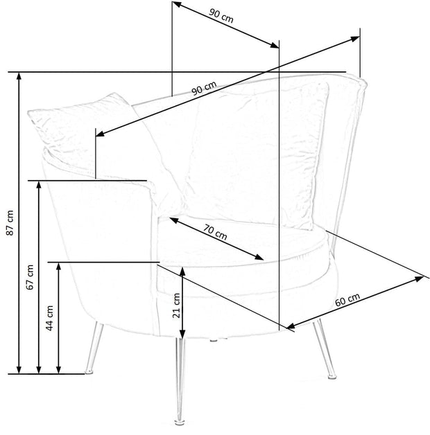 Halmar Poltrona in Velluto Almanzo Rosa