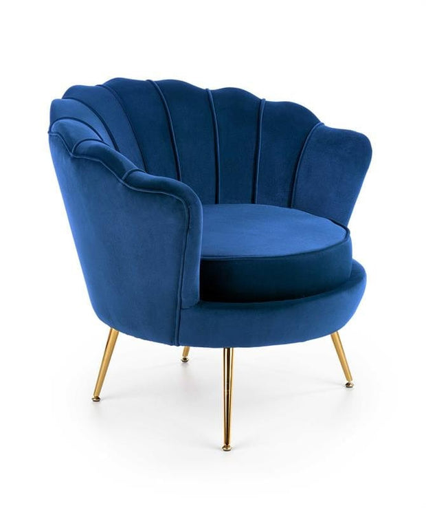 Halmar Poltrona in Velluto Amory Blu