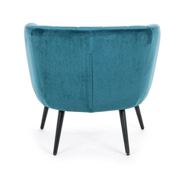 Bizzotto Poltrona in velluto Avril Blu