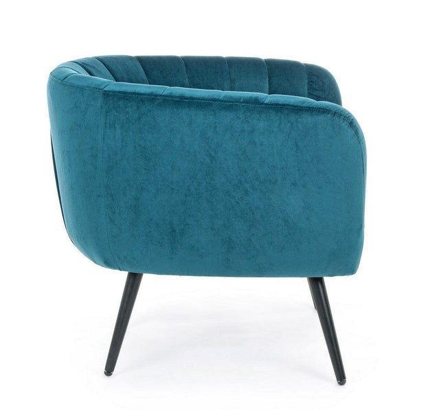 Bizzotto Poltrona in velluto Avril Blu