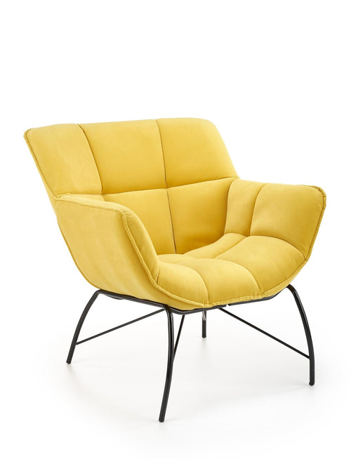 Poltrona in Velluto Beltran Giallo