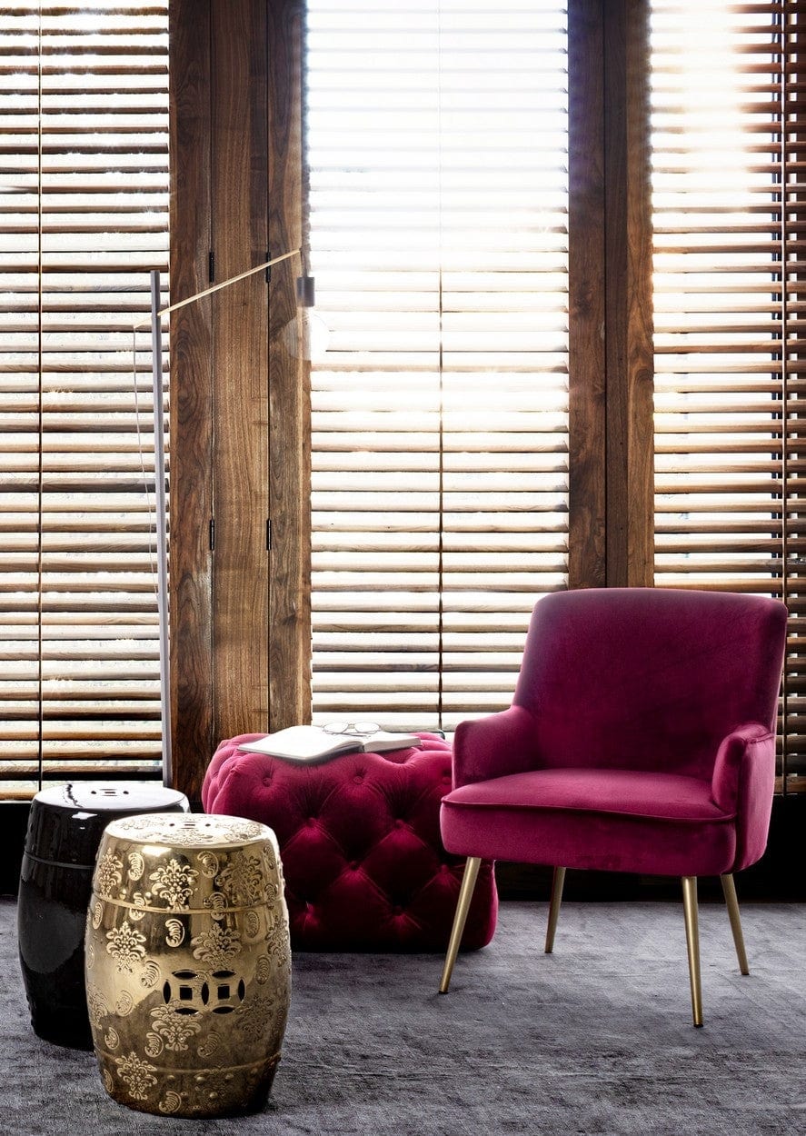 Bizzotto Poltrona in velluto Clelia Borgogna