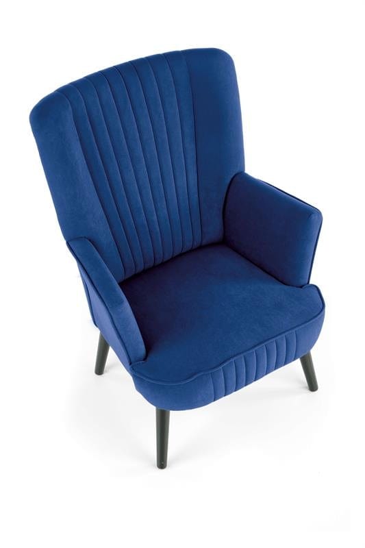 Halmar Poltrona in Velluto Delbert Blu