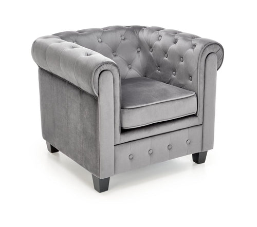 Halmar Poltrona in Velluto Erickson Grigio