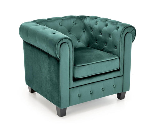 Halmar Poltrona in Velluto Eriksen Verde