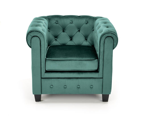 Halmar Poltrona in Velluto Eriksen Verde