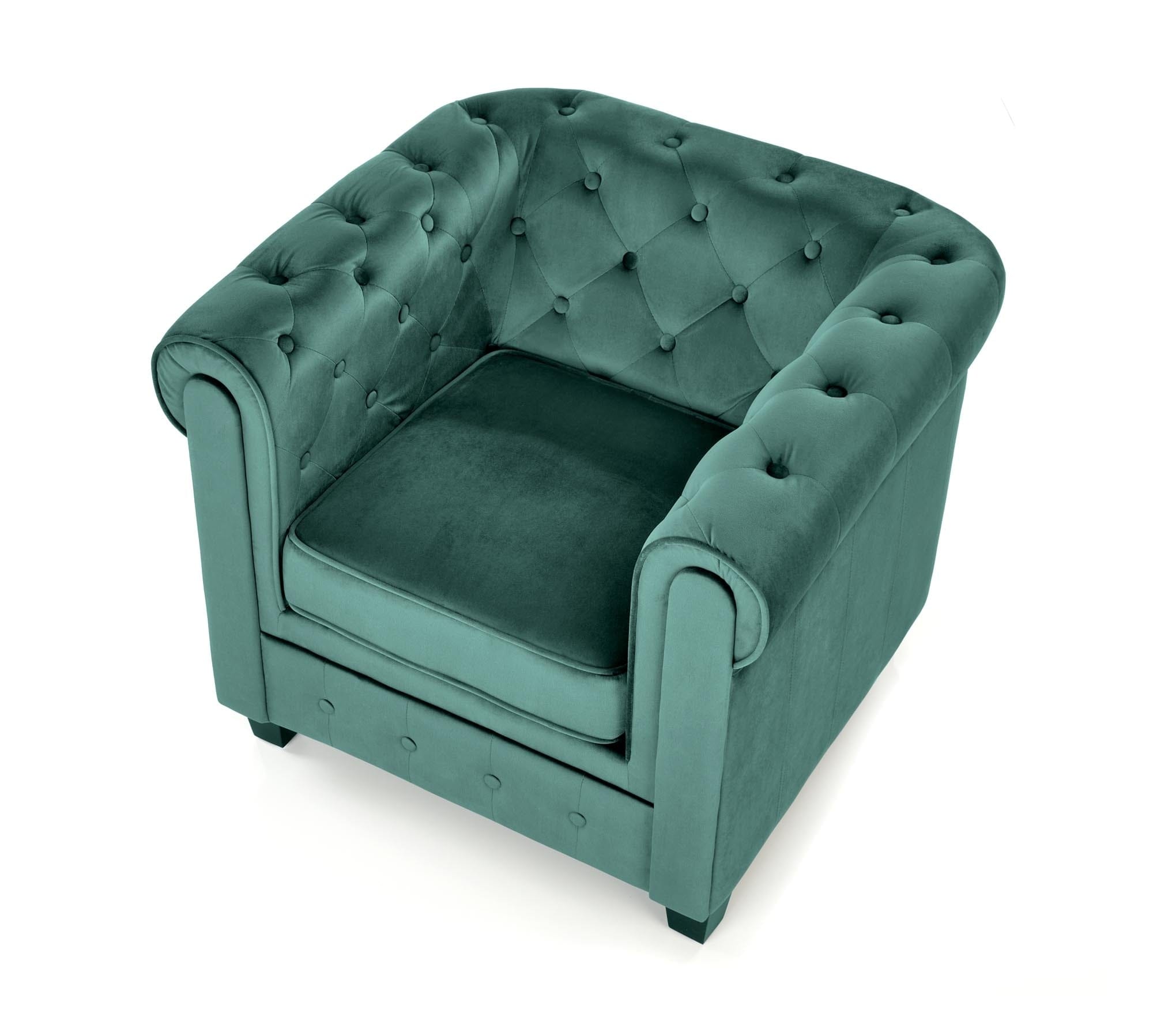 Halmar Poltrona in Velluto Eriksen Verde