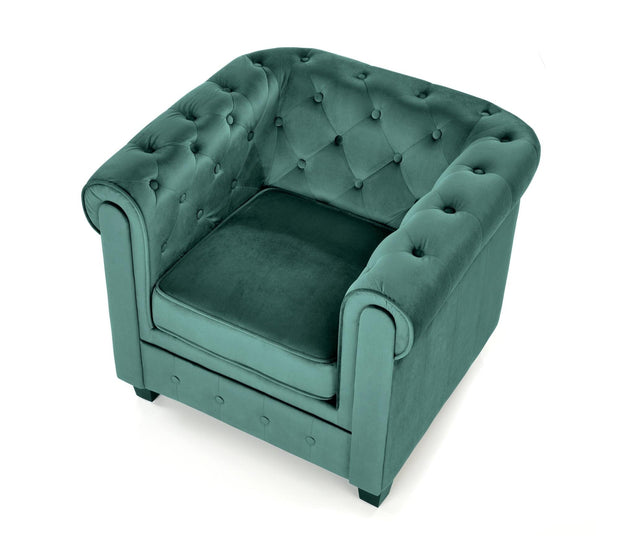 Halmar Poltrona in Velluto Eriksen Verde
