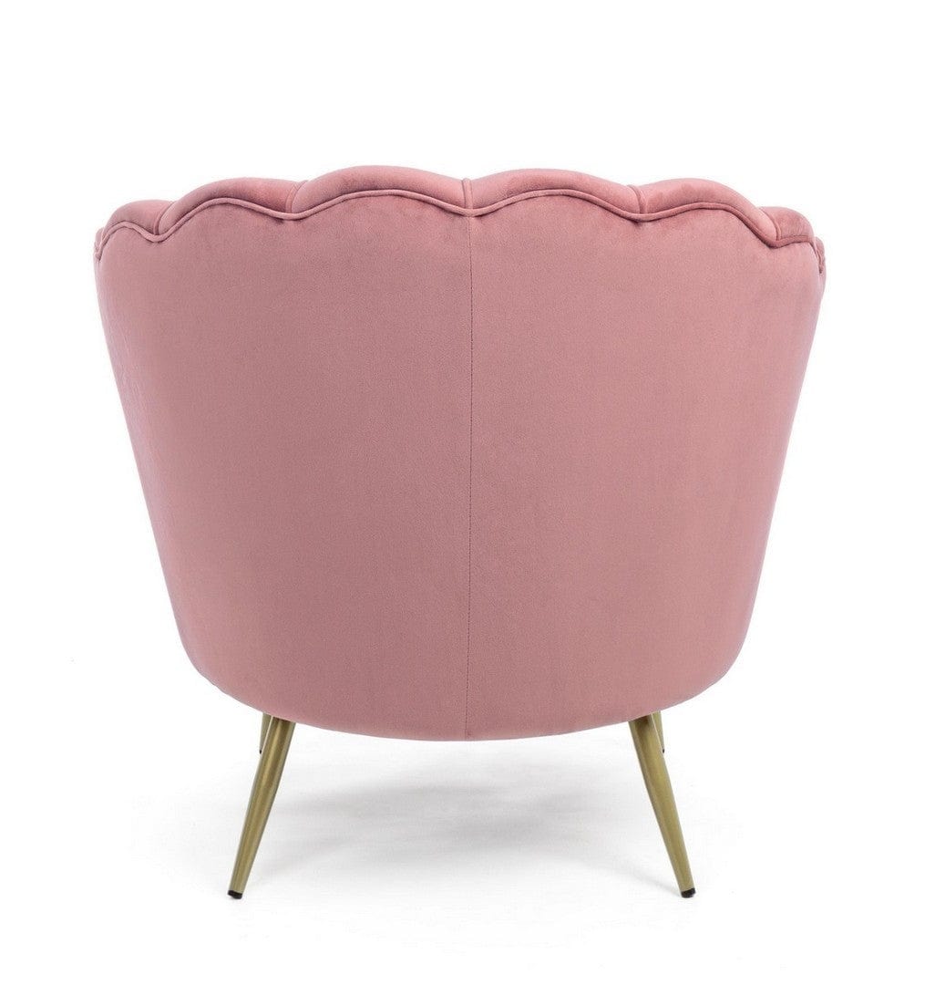 Bizzotto Poltrona in velluto Giliola Rosa