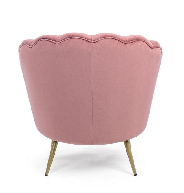 Bizzotto Poltrona in velluto Giliola Rosa