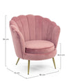 Bizzotto Poltrona in velluto Giliola Rosa