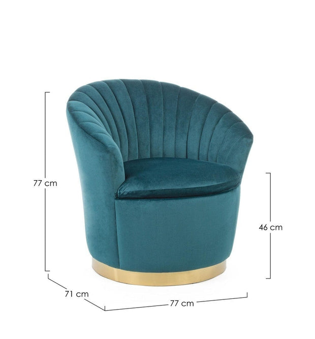 Bizzotto Poltrona in velluto Gilles Blu