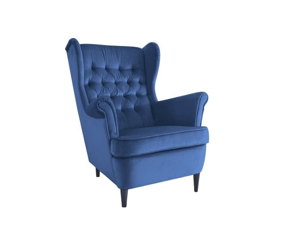 Signal Poltrona in Velluto Hartley Blu