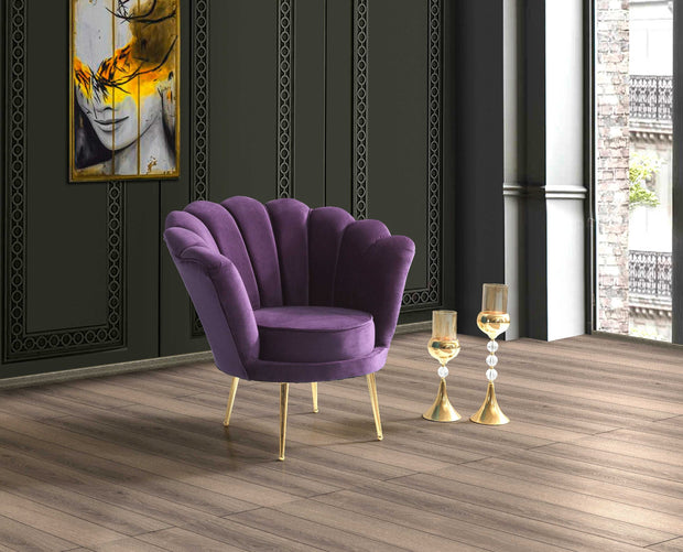 Poltrona in velluto Inci Violetto