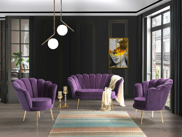 Poltrona in velluto Inci Violetto (1)