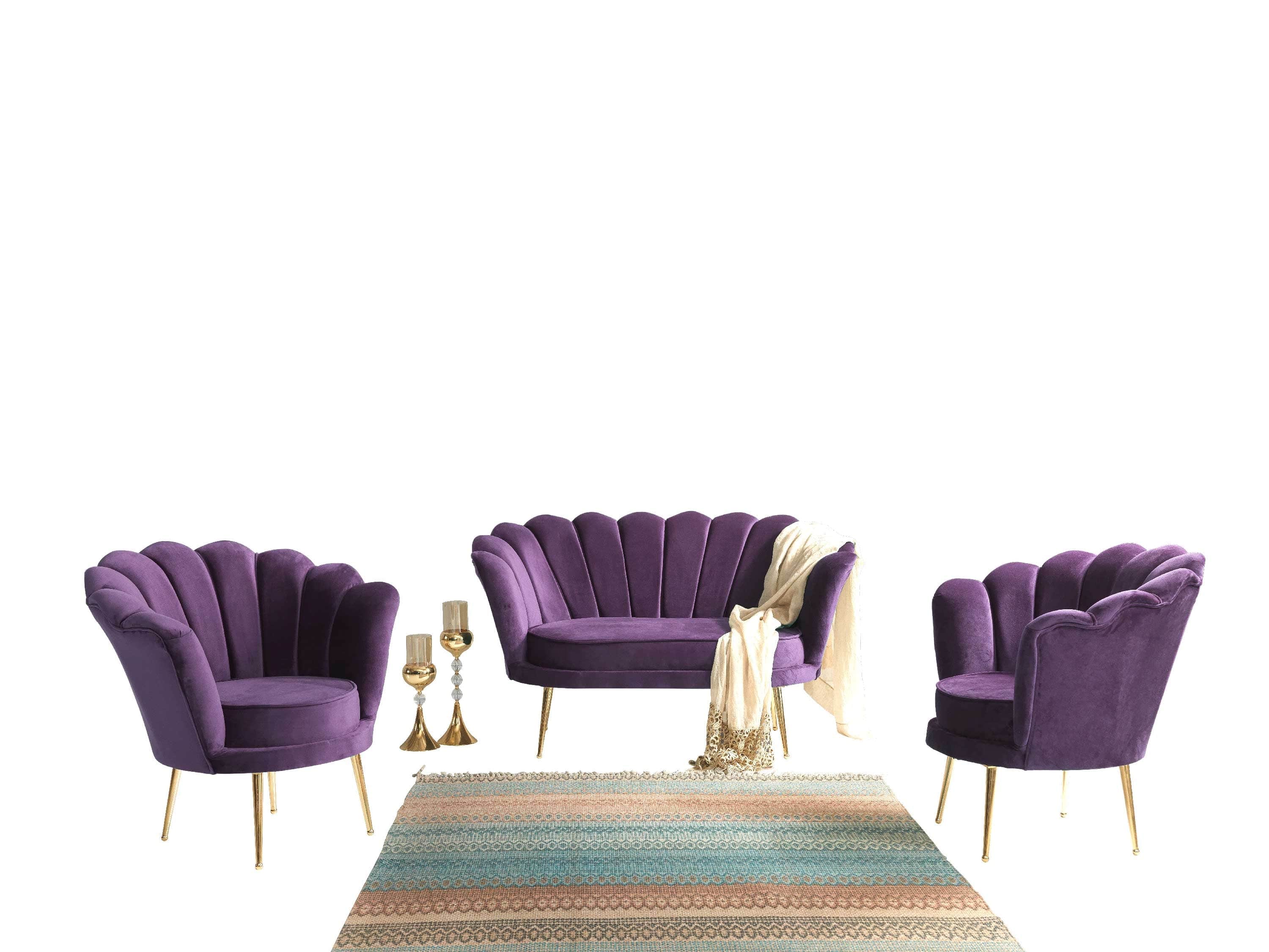 Poltrona in velluto Inci Violetto (2)