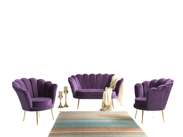 Poltrona in velluto Inci Violetto (2)