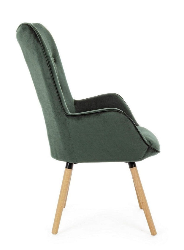 Bizzotto Poltrona in velluto Juliet Verde