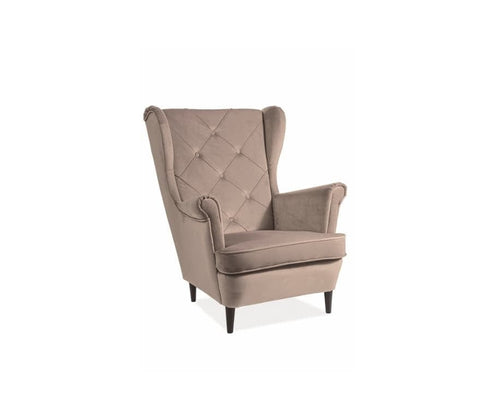 Signal Poltrona in Velluto Layne Beige