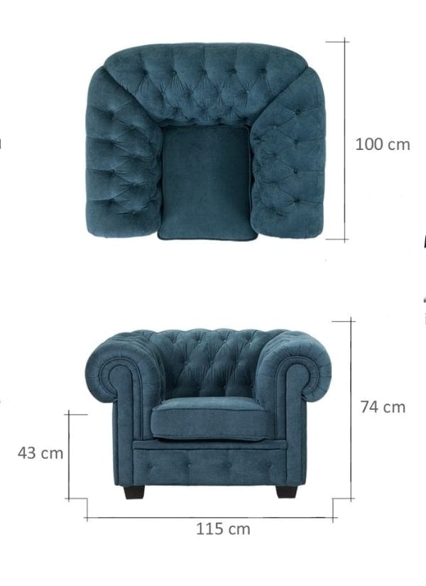 Poltrona in Velluto Mastera Blu (3)